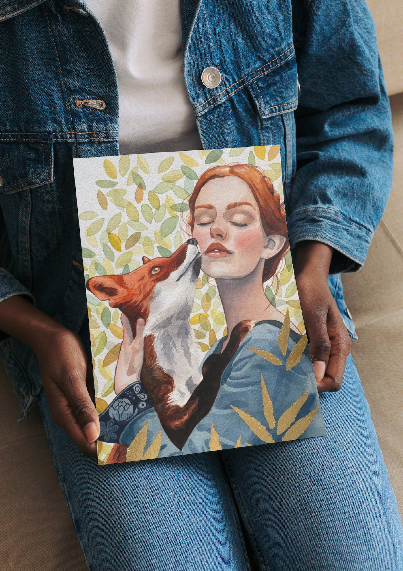 Artemide, stampa in edizione limitata con foglie oro.