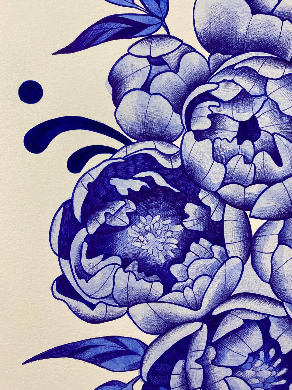 Blue garden, originale a tecnica mista.