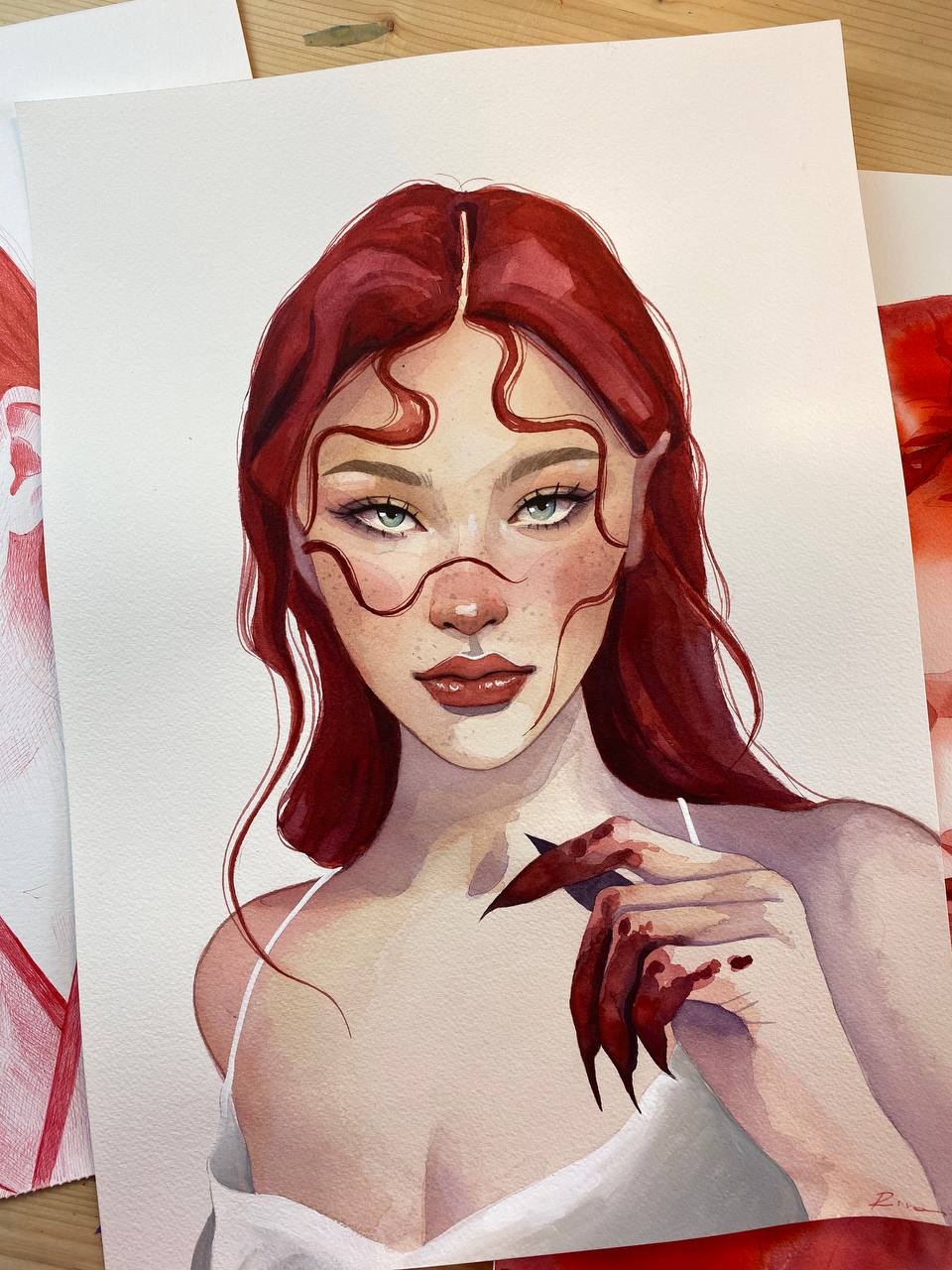 Elide. Dipinto ad acquerello, opera originale.