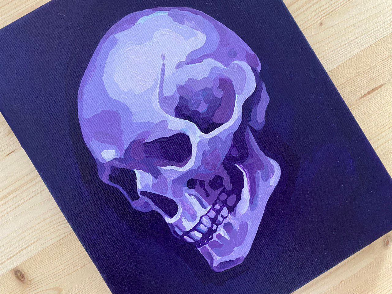 Purple skull, acrilico su tela.