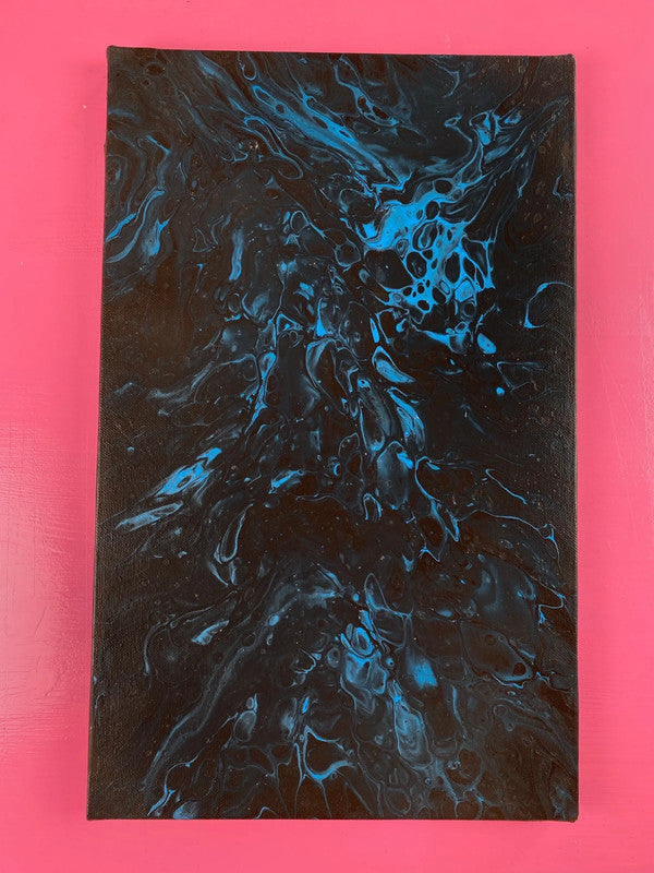 Fluido nero e azzurro