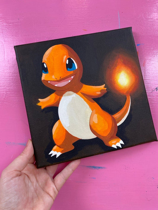 Charmander acrilico su tela originale