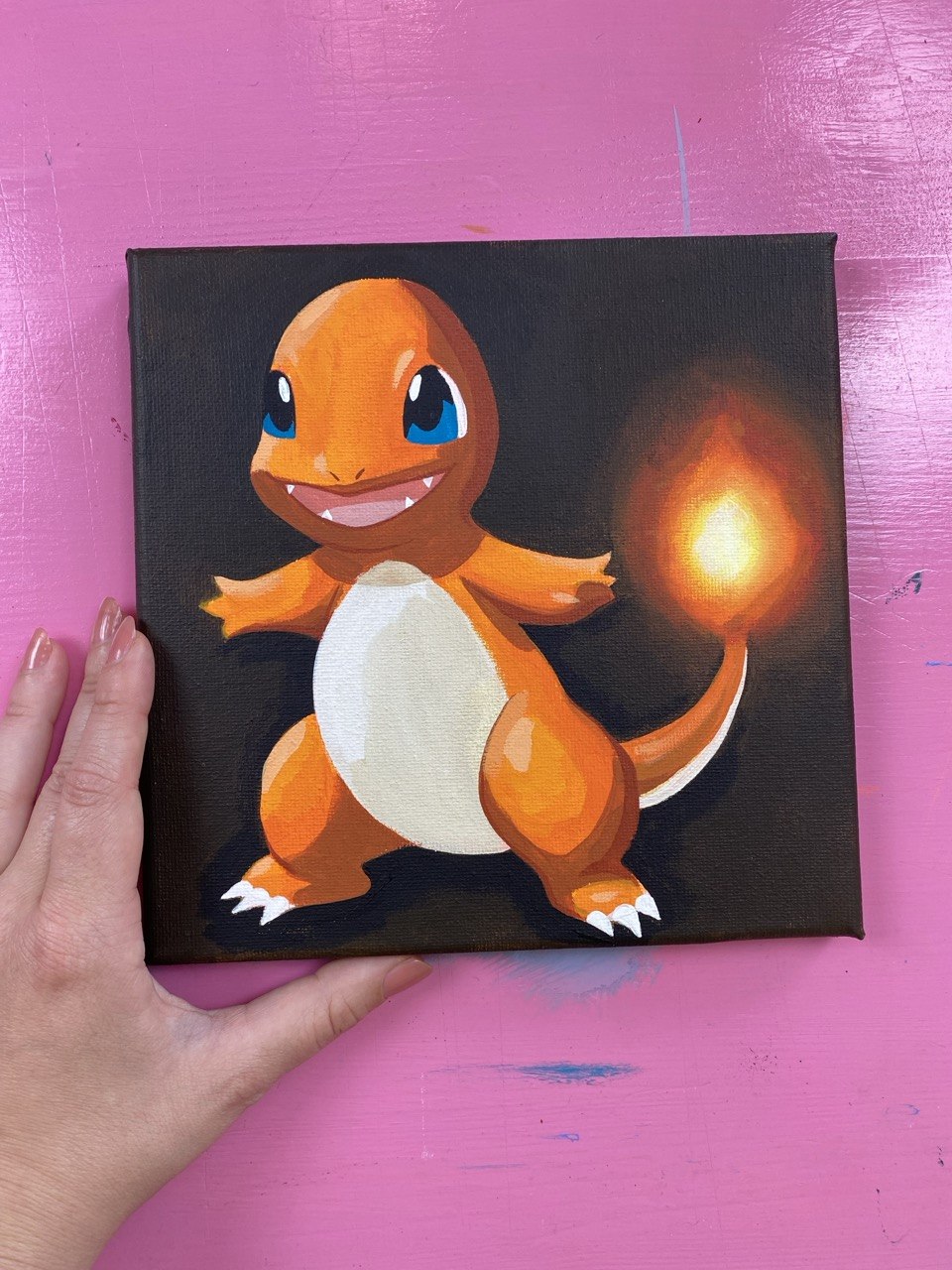 Charmander acrilico su tela originale