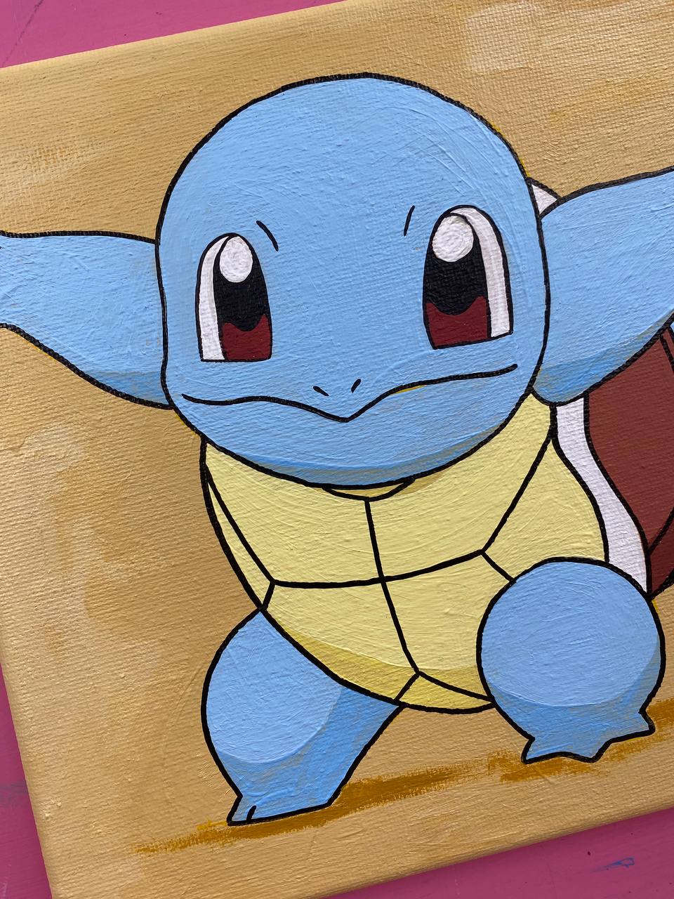 dipinto originale su tela squirle pokémon