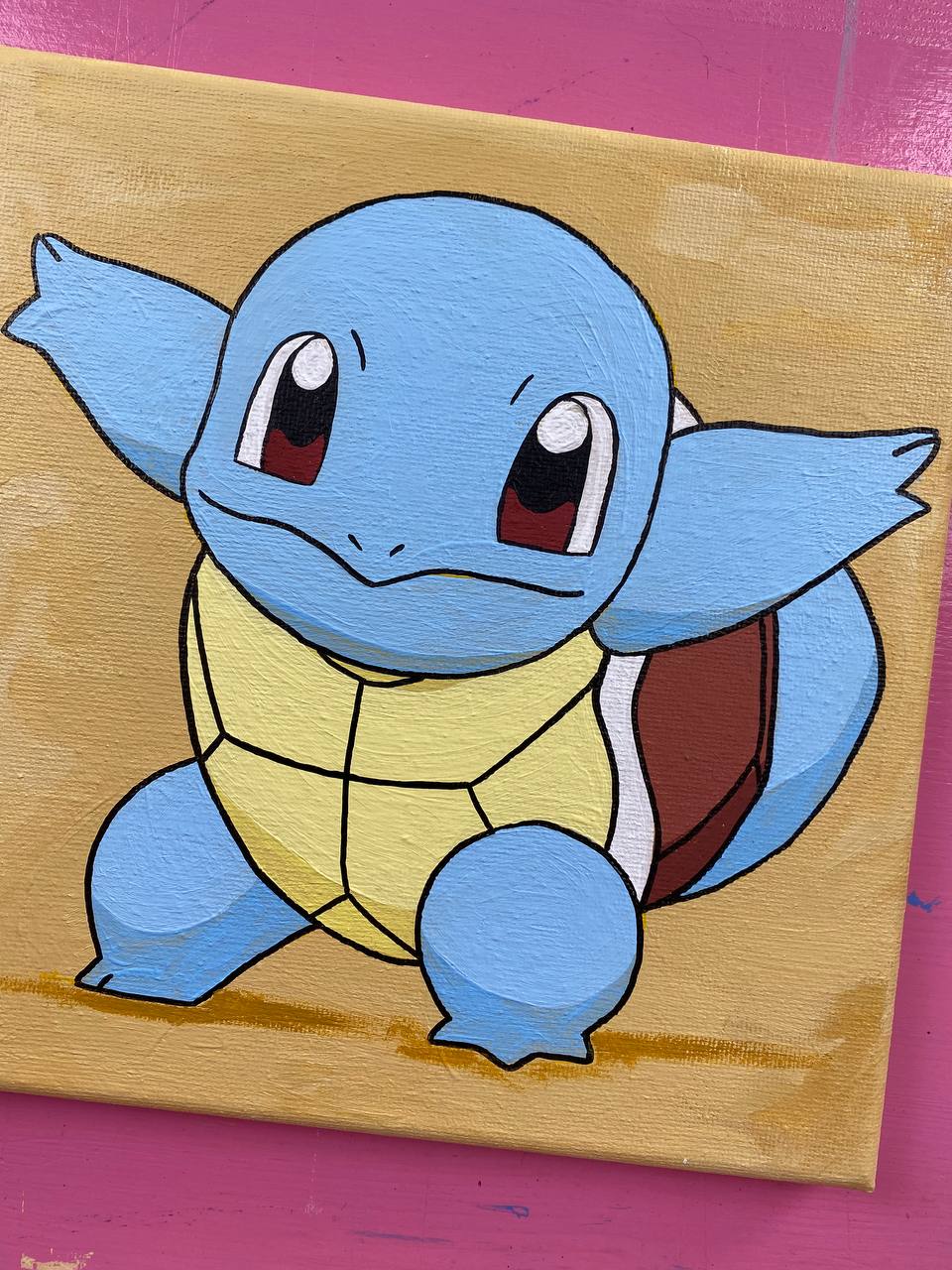 dipinto originale su tela squirle pokémon scaloppinee