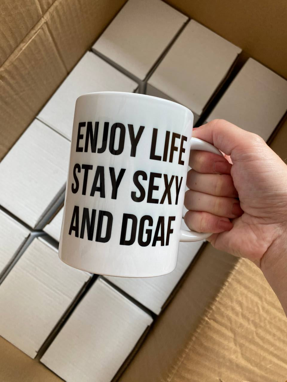 foto tazza enjoy life stay sexy and dgaf