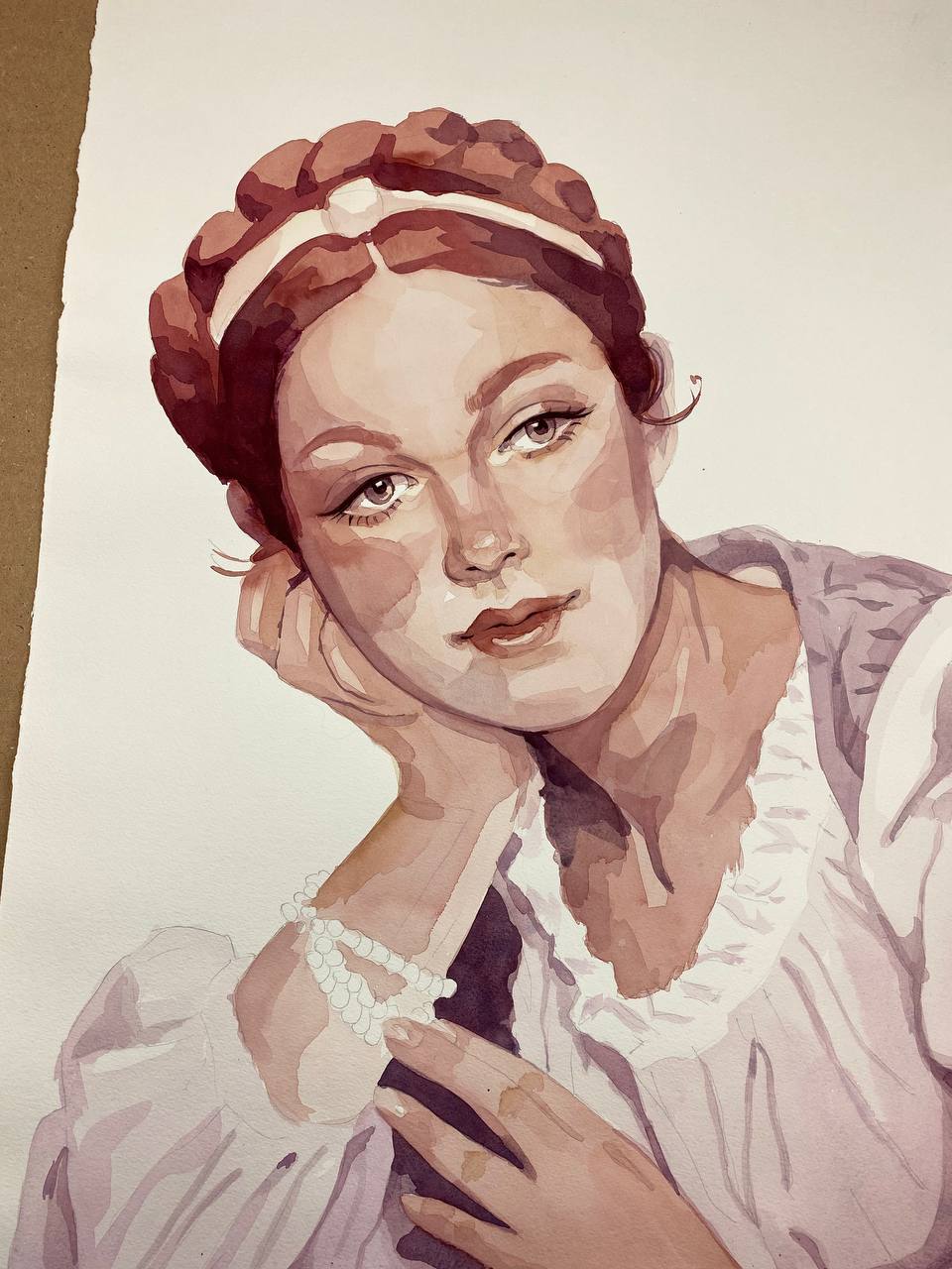 Sfumature del vino - acquerello originale su carta 56x76cm