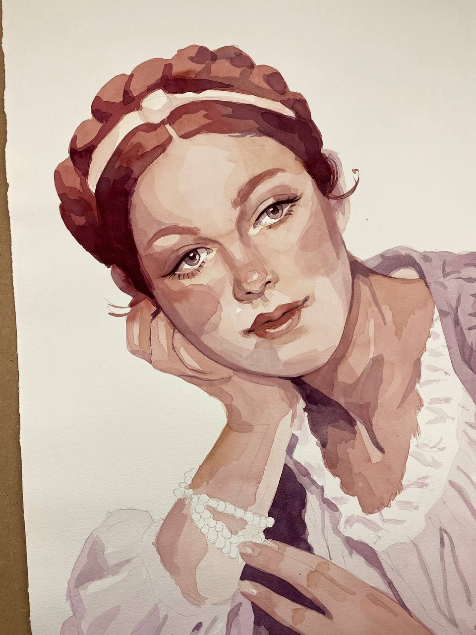 Sfumature del vino - acquerello originale su carta 56x76cm