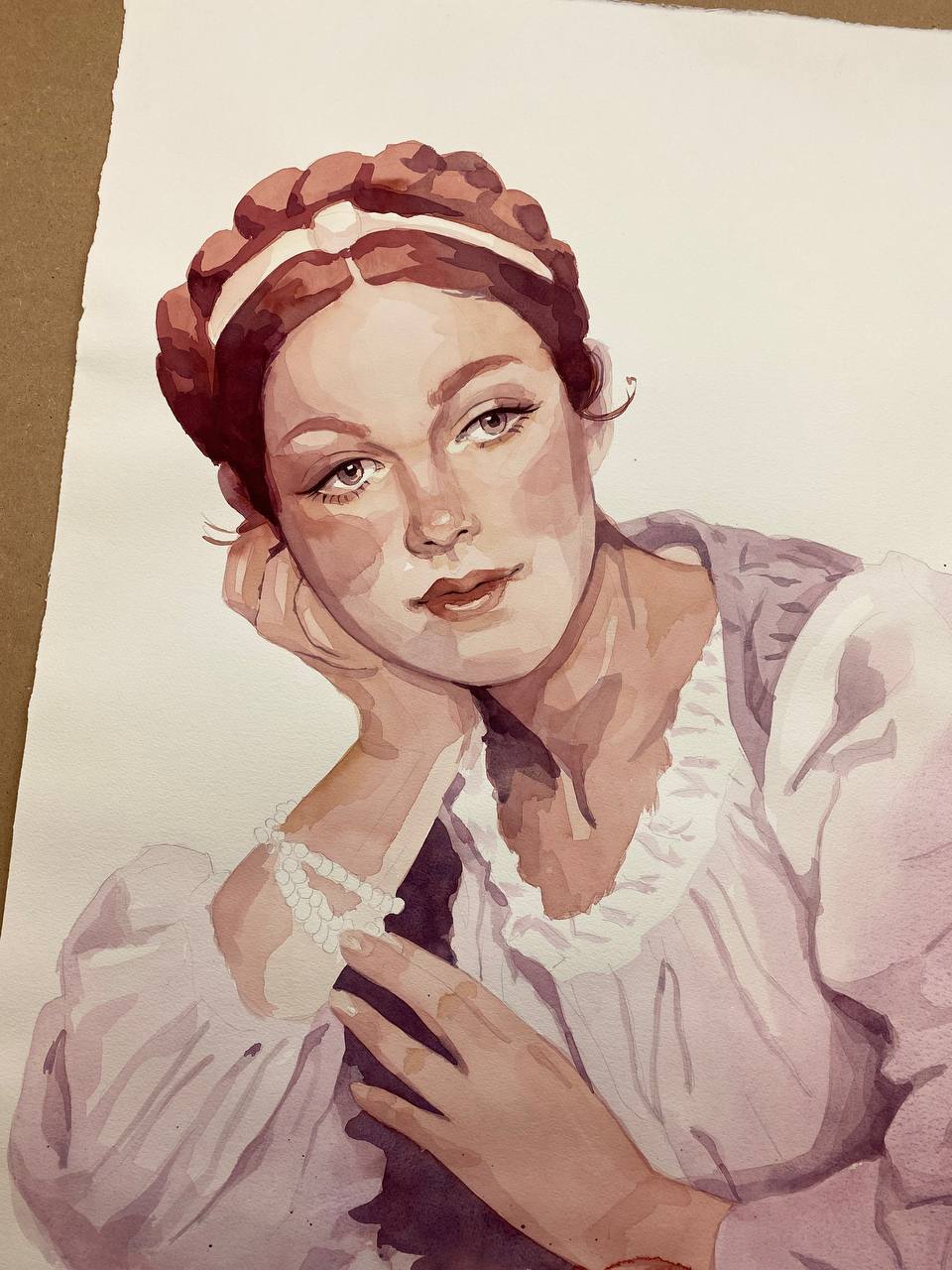 Sfumature del vino - acquerello originale su carta 56x76cm