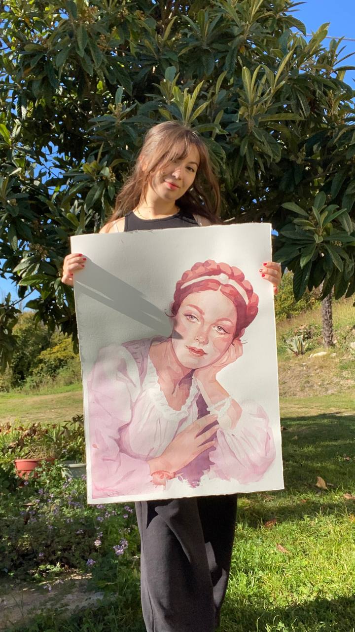 Sfumature del vino - acquerello originale su carta 56x76cm