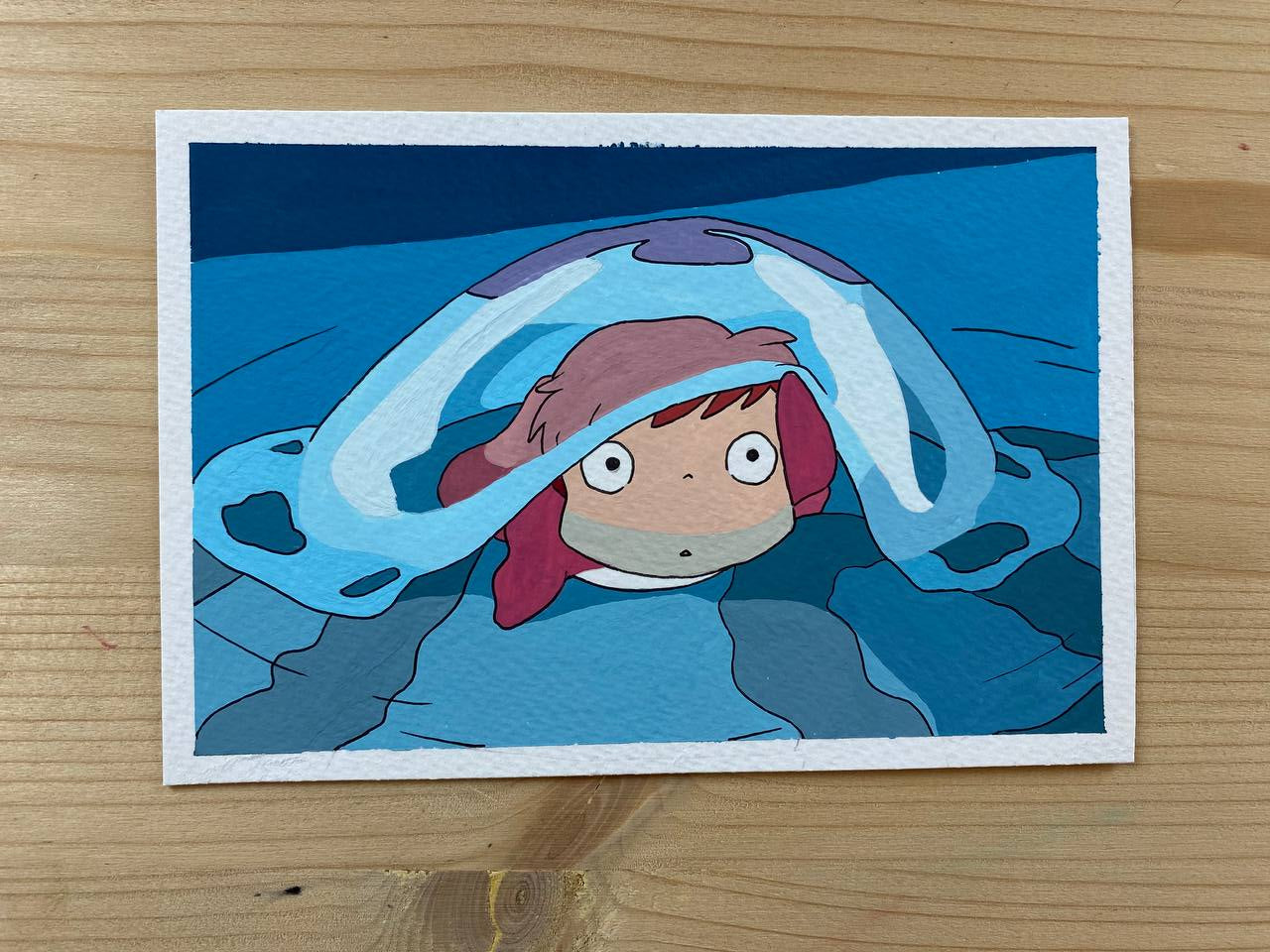 Ponyo, dipinto a mano da Giulia Riva.