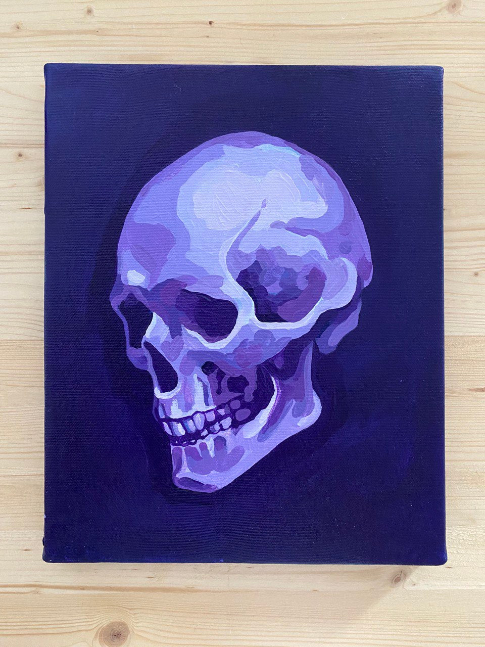 Purple skull, acrilico su tela.