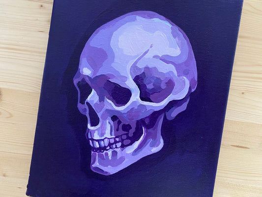 Purple skull, acrilico su tela.