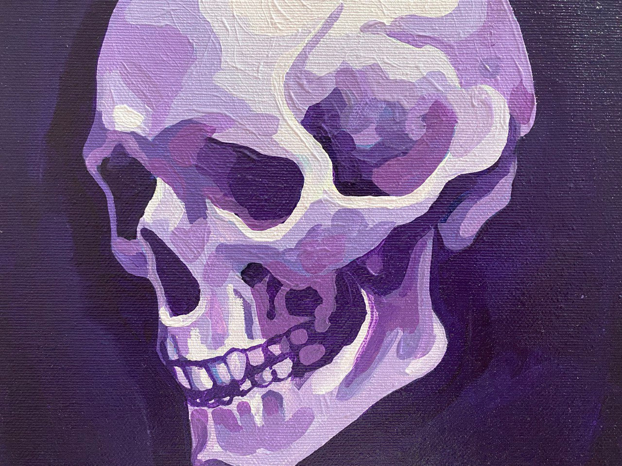 Purple skull, acrilico su tela.