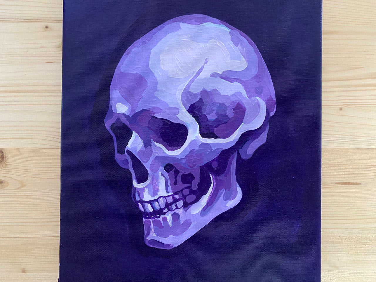 Purple skull, acrilico su tela.