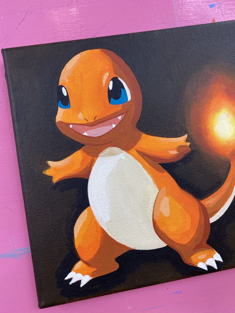 Charmander acrilico su tela originale