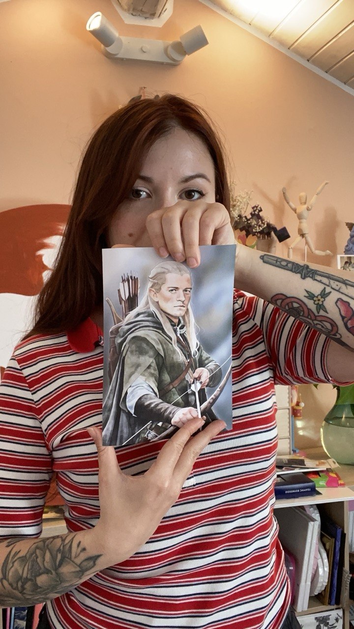 stampa_formato_cartolina_Legolas_signore_degli_anelli_scaloppinee
